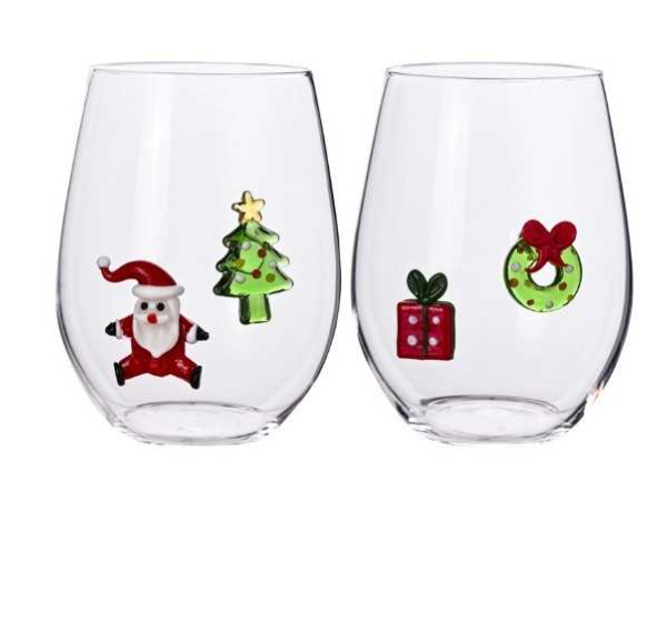 Set 2 pz bicchieri W il natale Brandani