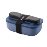 Set lunch box blu con posate