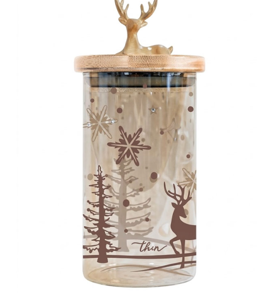 THUN - Barattolo con tappo in bamboo Bosco d'Inverno piccolo