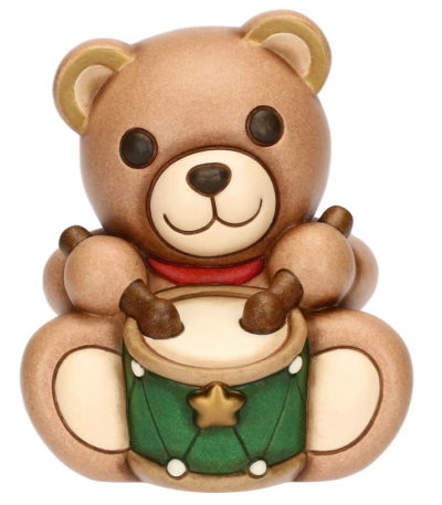 THUN - TEDDY NATALE CON TRENINO IN CERAMICA