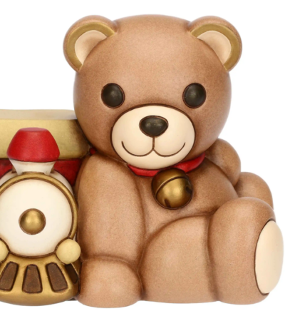 THUN - TEDDY NATALE CON TRENINO IN CERAMICA